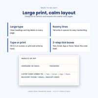 Large Print Password Book for Seniors and Family, photo 16 of 20