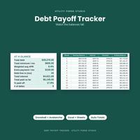 Debt payoff summary beside a monthly balance projection table.