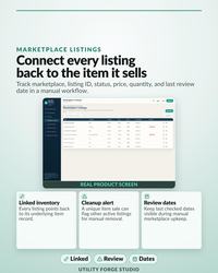 Marketplace listings linked to reseller inventory.