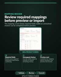 Flexible CSV import preview passing validation.