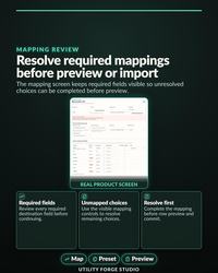 Flexible CSV mapper preview included with reseller app.