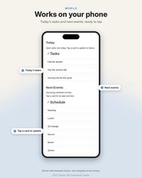 Real Notion Mobile page showing Today tasks and the Next Events section in one focused flow.