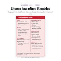 Choose less often section of the fatty liver food list with 14 entries