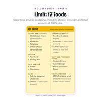 Limit section of the fatty liver food list with 17 foods