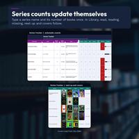 Series Tracker with The Chronicles of Narnia, The Lord of the Rings, Sherlock Holmes, Anne of Green Gables and Foundation, showing automatic library, owned, read and missing counts, progress bars, next up and real ISBN covers