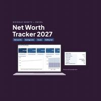 Net worth tracker dashboard with account balances and monthly balance charts.