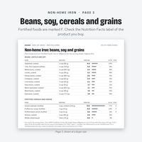 Non-heme iron page: beans, soy, cereals and grains