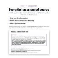 Sources and important note page listing American Liver Foundation, NIDDK and AASLD