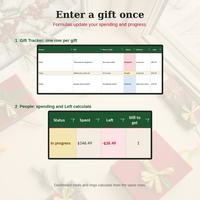 Enter gifts once and formulas update totals