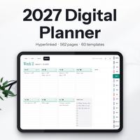 2027 Digital Planner displayed on a tablet with a weekly planning page.