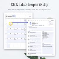 Clicking a date on the month calendar opens that daily page