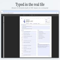 The fillable PDF open on a computer with a priority being typed