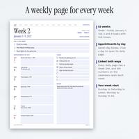 Weekly page for week 2 with top 3, appointments by day, tasks and notes
