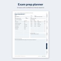 Exam prep planner with topics, confidence and study sessions