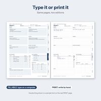 Fillable edition typed and print edition written by hand, same week page