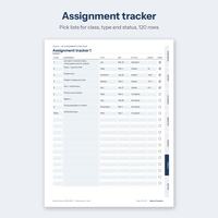 Assignment tracker with class, type and status pick lists
