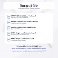 The 5 files: Start Here, fillable Letter and A4, print Letter and A4