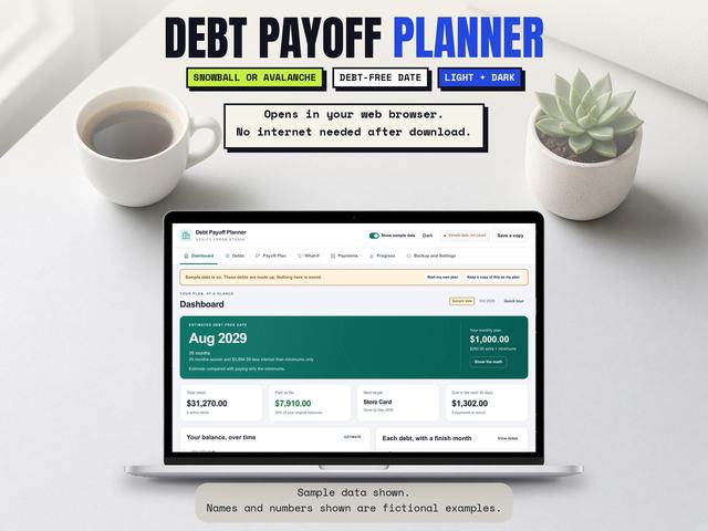 Offline Debt Payoff Planner, main preview