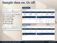 Setup switch for sample data shown On with a filled dashboard, and Off with a blank dashboard reading Nobody is late right now.