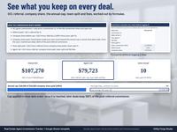 Commission math explained: GCI, referral, company share, annual cap, team split and agent net, with a commission calculator and dashboard cap savings