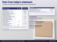 Mortgage tracker Setup tab with statement date, principal balance, interest rate, monthly P&I, escrow, optional PMI and months left, plus a P&I check