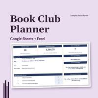 Book Club Planner Spreadsheet, main preview