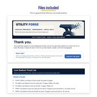 Files included. This is a general food reference, not medical advice. Start Here page 1 (Thank you, Need help) and page 2 Your 5 files: Start Here, 3 pages; FILLABLE and PRINT, US Letter and A4, 15 pages each.